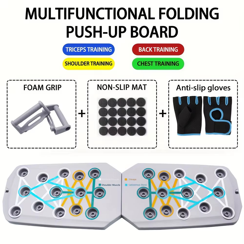 Portable Multifunctional Push-Up Board Set - Foldable Fitness Equipment for Comprehensive Chest, Abdomen, Arms, and Back Training