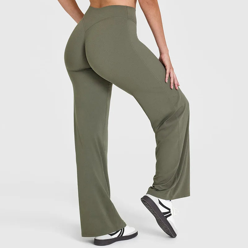 Ultra Soft Butter Fabric Women's Mid-Waist Straight-Leg Yoga Pants for Gym, Pilates, and Running
