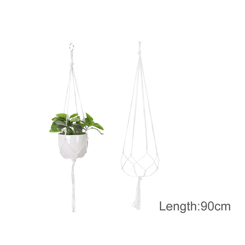 Macrame Hanging Planter - Decorative Wall Plant Holder and Flower Basket for Balcony Décor