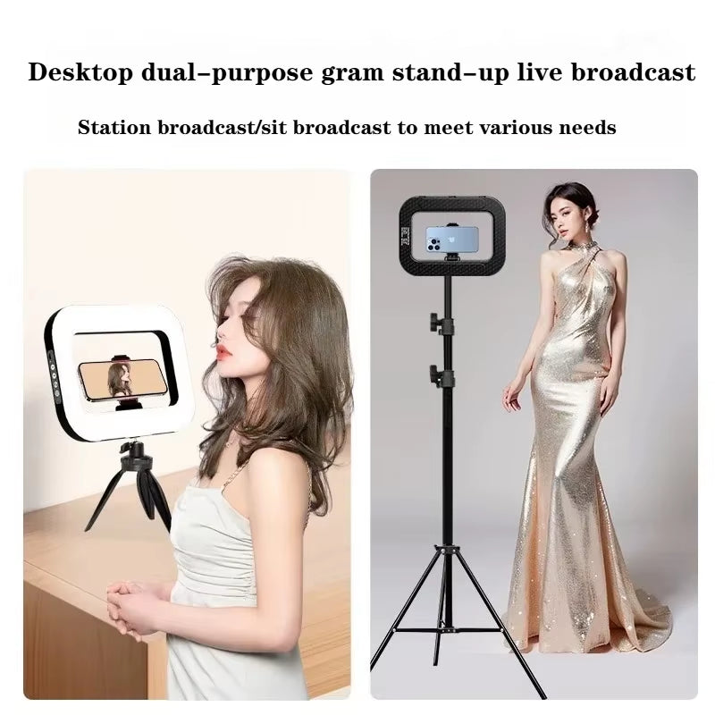 Rechargeable Handheld Ring LED Fill Light for Mobile Phone Live Broadcasting and Desktop Photography