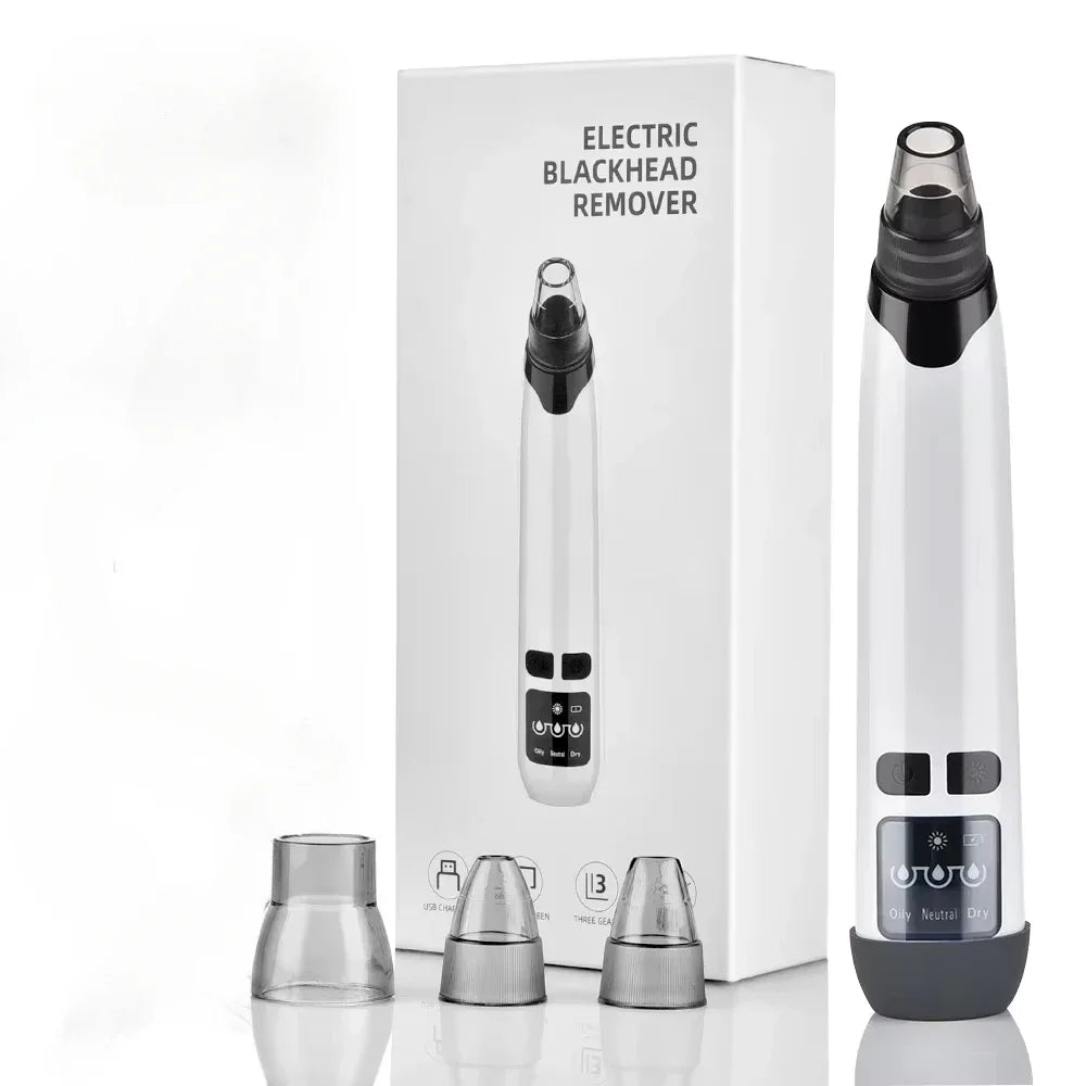 Electric Blackhead Remover with Vacuum Suction - USB Facial Pore Cleaner for Acne and Pimple Extraction