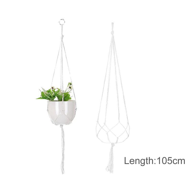 Macrame Hanging Planter - Decorative Wall Plant Holder and Flower Basket for Balcony Décor