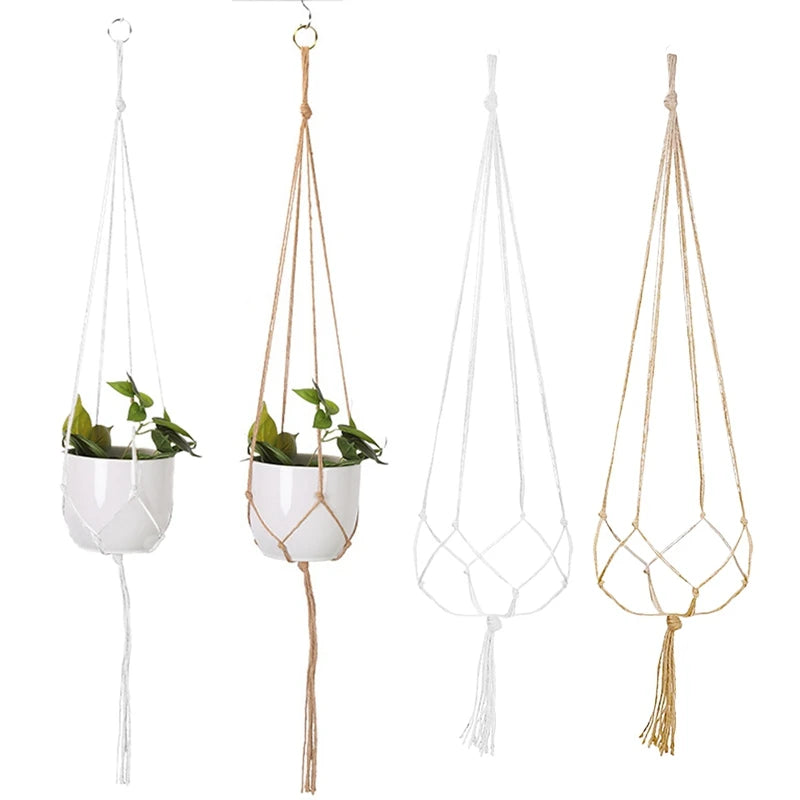 Macrame Hanging Planter - Decorative Wall Plant Holder and Flower Basket for Balcony Décor