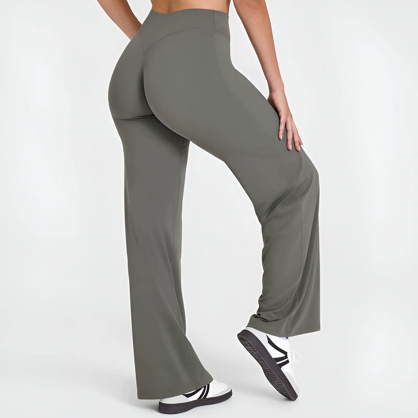 Ultra Soft Butter Fabric Women's Mid-Waist Straight-Leg Yoga Pants for Gym, Pilates, and Running