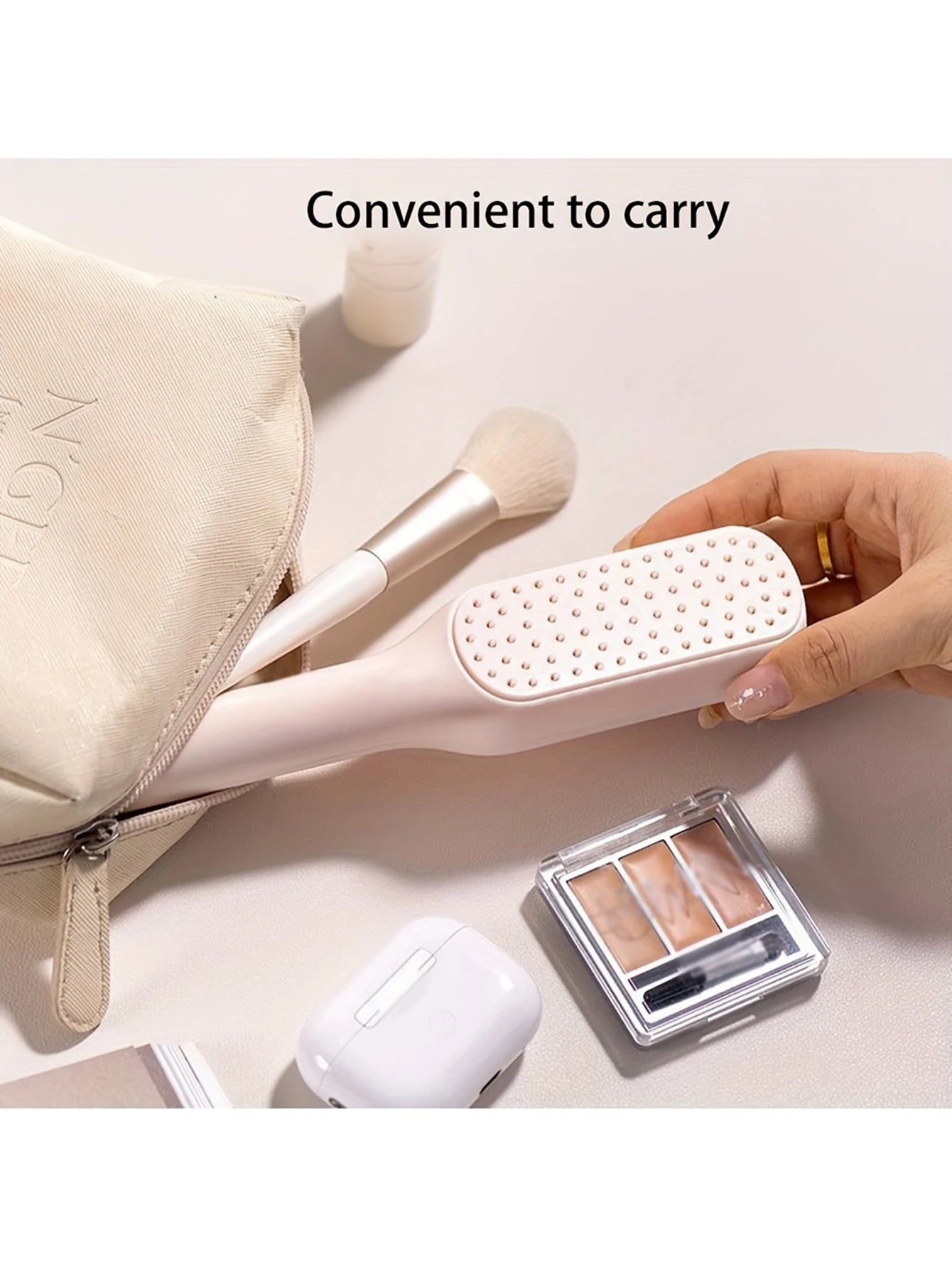 Self-Cleaning Anti-Static Retractable Hair Comb with Massage Function and Safety Airbag Design