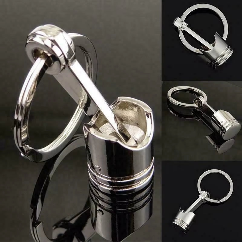 Car Engine Piston Style Keychain Key Ring Creative Metal Piston Model Keyring Keyfob Key Pendant Keychain Decor Car Accessories