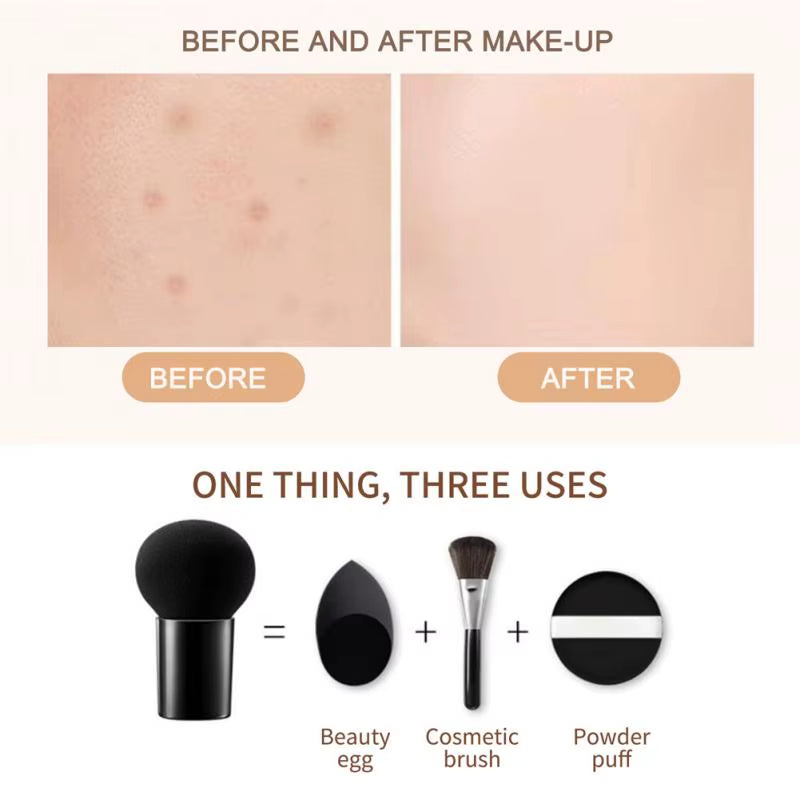 Mushroom Head Air Cushion CC Cream - Natural Moisturizing Foundation and Concealer for Oil-Control and Whitening