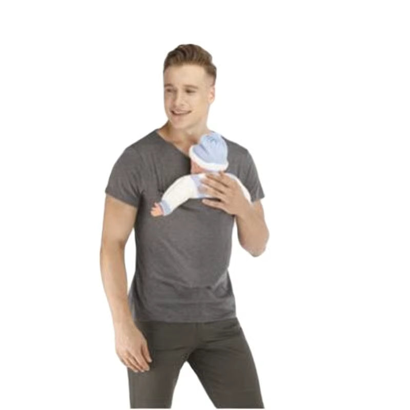 High-Quality Mother Kangaroo Pocket T-Shirt Baby Carrier for Safe Feeding - Summer Pregnancy Apparel in Nylon Cotton Blend