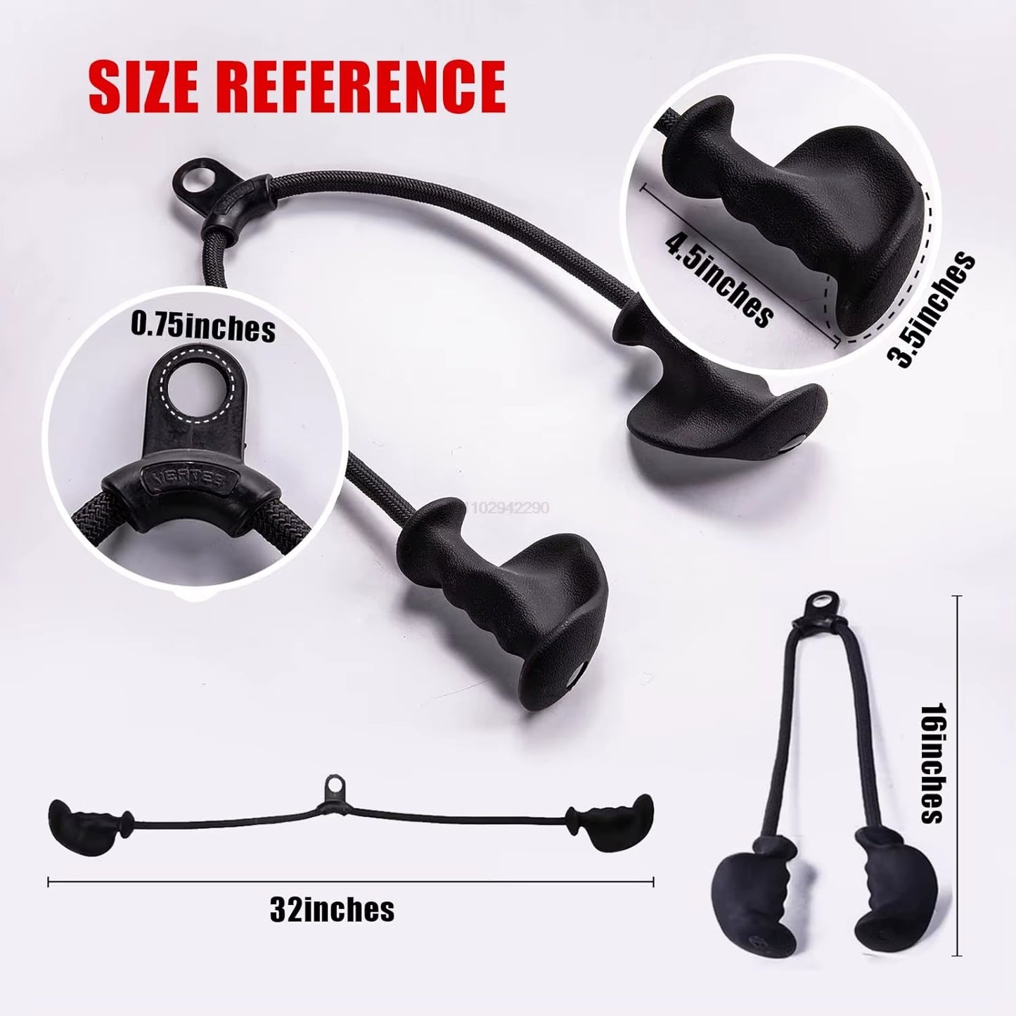 Fitness Biceps and Triceps Rope Pulldown Grip Handles for Cable Machine - Pulley Accessories for Back Exercises