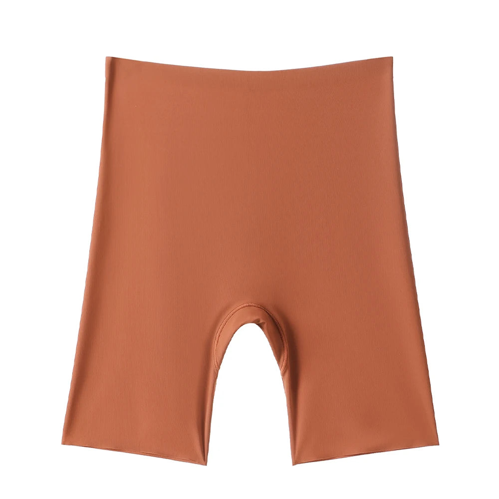 Seamless High-Waist Tummy Control Boyshorts for Women - Ice Silk Hip Lift Underwear