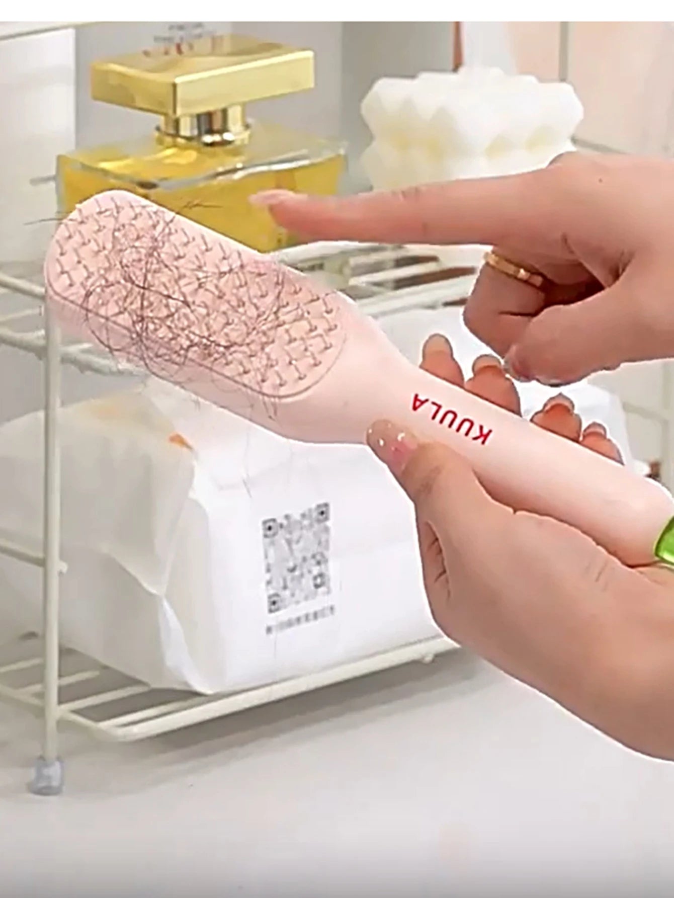 Self-Cleaning Anti-Static Retractable Hair Comb with Massage Function and Safety Airbag Design