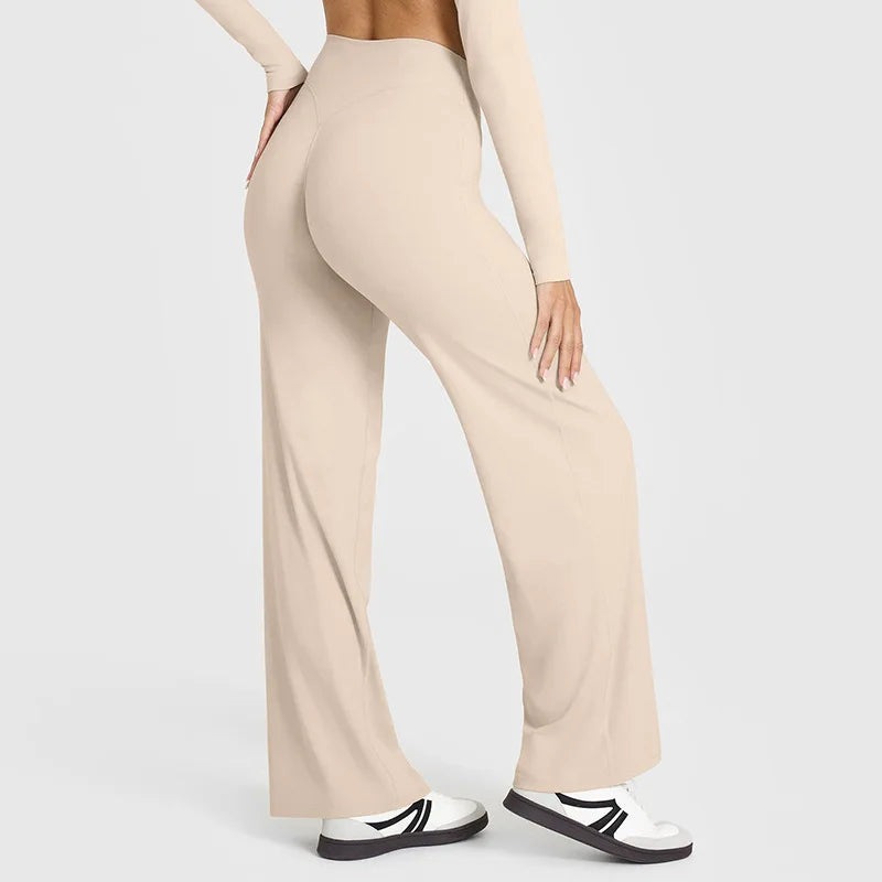 Ultra Soft Butter Fabric Women's Mid-Waist Straight-Leg Yoga Pants for Gym, Pilates, and Running