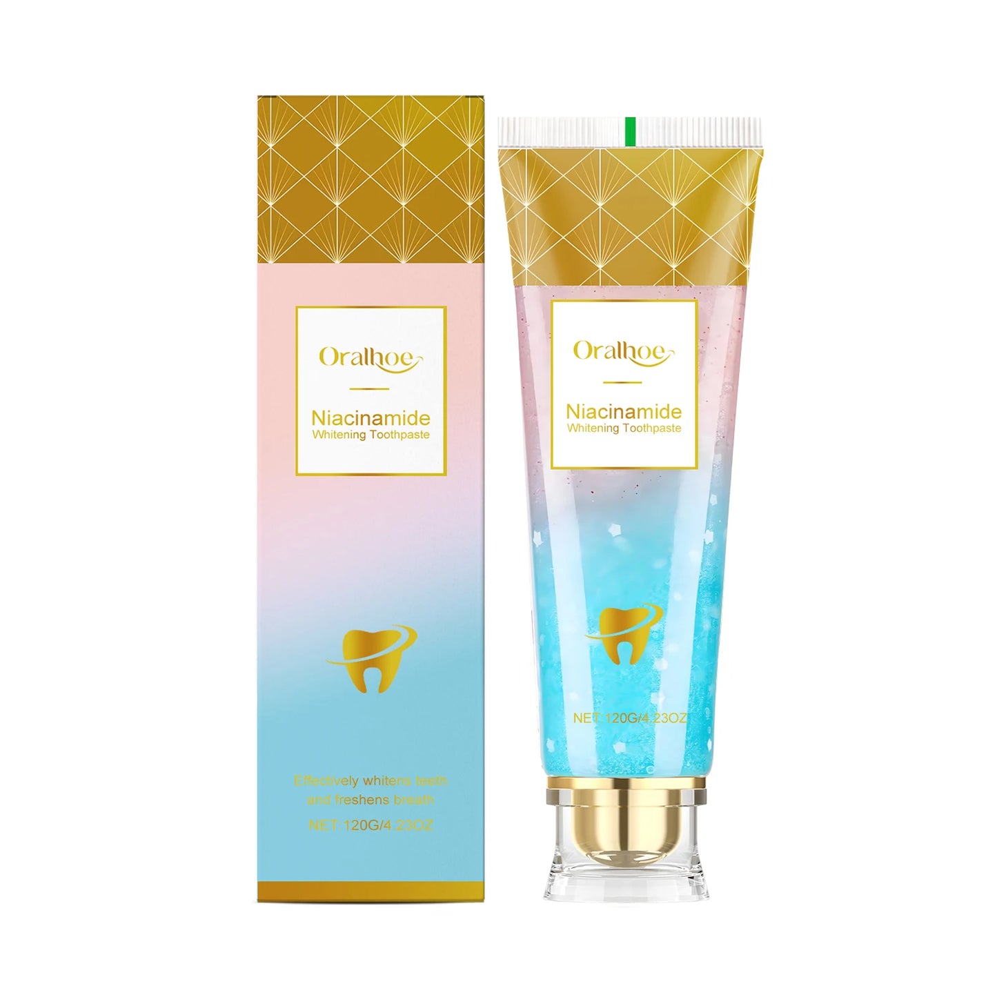 Niacinamide Toothpaste for Plaque Removal, Stain Reduction, Cavity Repair, and Breath Freshening with Lasting Whitening Effects