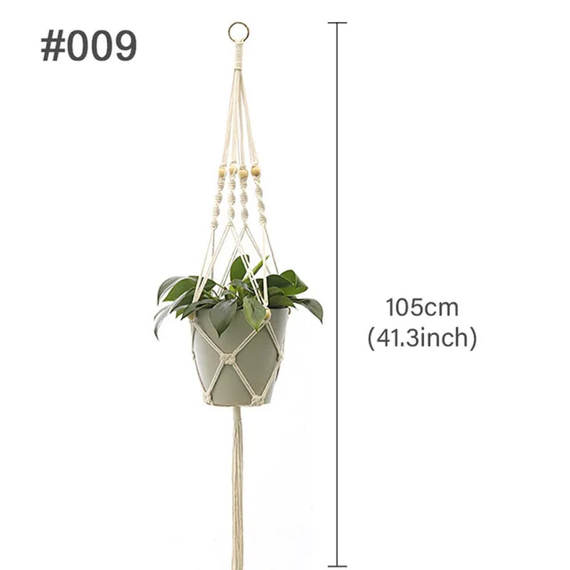 Macrame Hanging Planter - Decorative Wall Plant Holder and Flower Basket for Balcony Décor