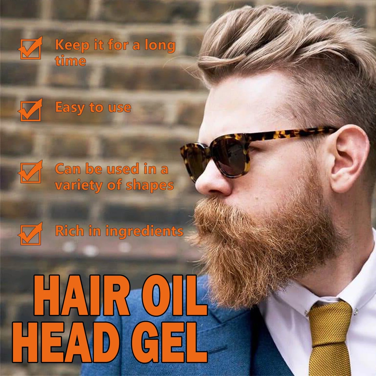 Men's Professional Hair Wax Gel with Tooth Comb - Long-Lasting Fluffy Styling Oil and Pomade
