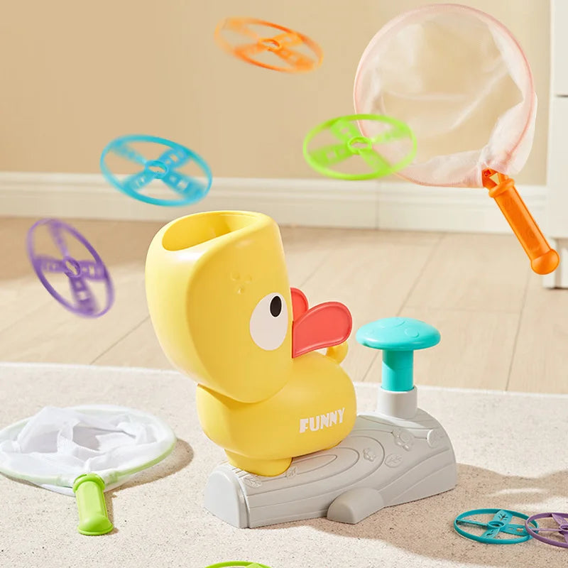 Outdoor Air Disc Launcher for Kids - Flying Disc Game for Toddlers and Family Backyard Fun