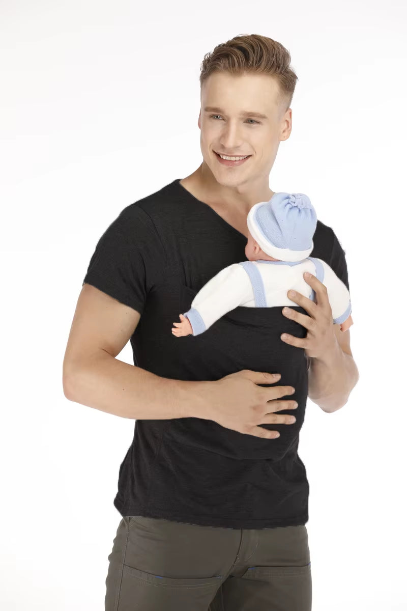 High-Quality Mother Kangaroo Pocket T-Shirt Baby Carrier for Safe Feeding - Summer Pregnancy Apparel in Nylon Cotton Blend