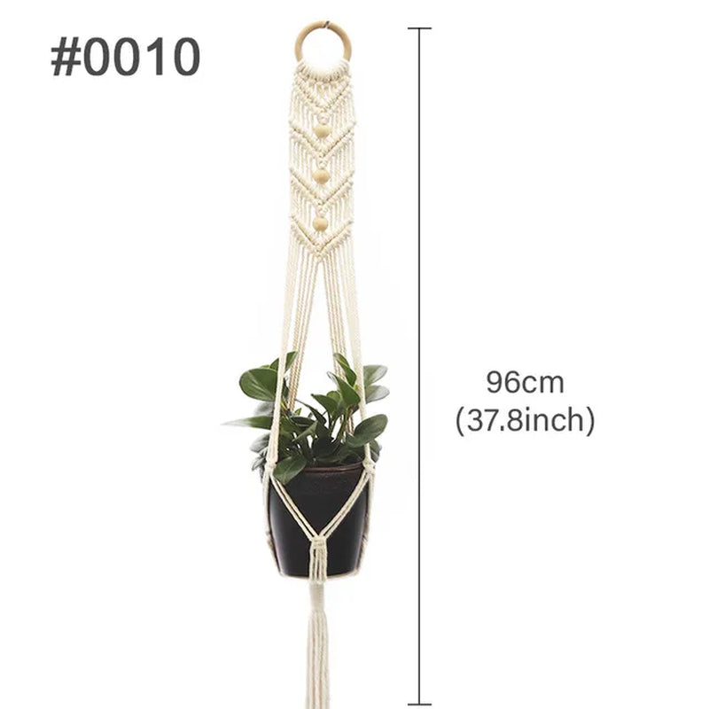 Macrame Hanging Planter - Decorative Wall Plant Holder and Flower Basket for Balcony Décor