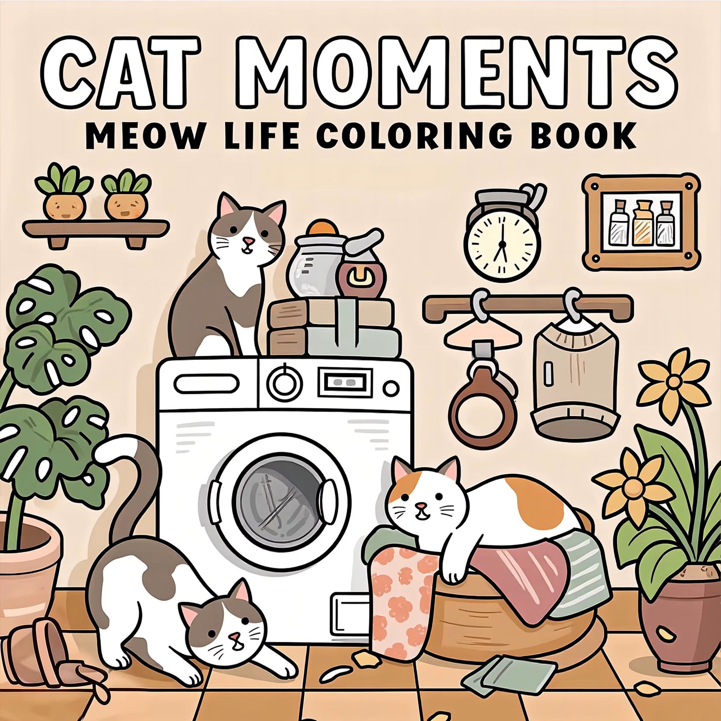 CAT MOMENTS: A Bold and Easy Patterns Coloring Book for Adults - Ideal Gift for Celebrations and Birthdays