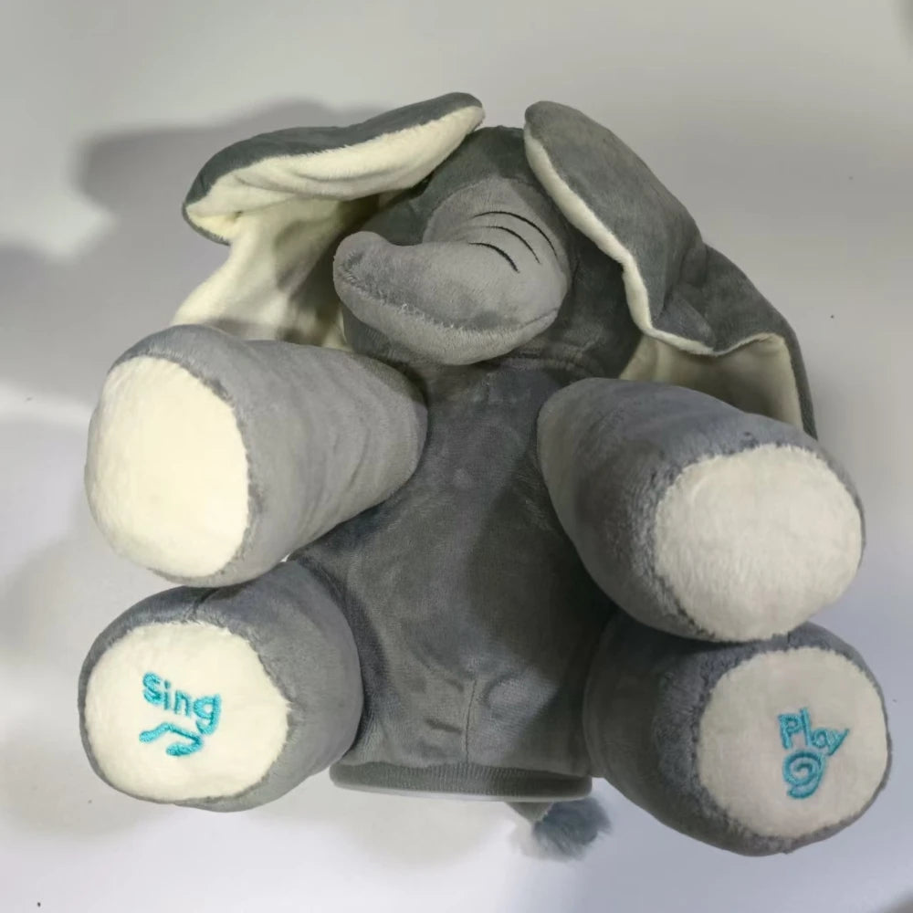 Animated Plush Singing Elephant Toy with Moving Ears - Adorable Stuffed Animal for Babies