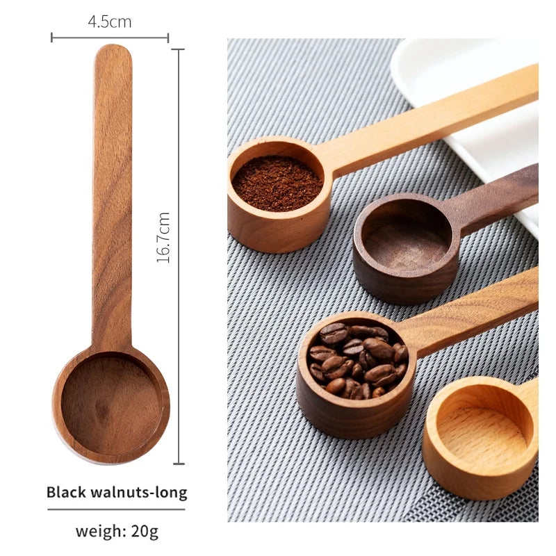 Black Walnut Wooden Dessert Spoon - Tableware for Coffee, Honey, Sugar, and Spice Measurement