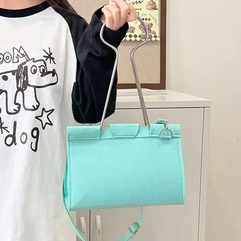 2024 Women's High-Capacity Felt Shoulder Bag - Fashionable Handbag for Office Use