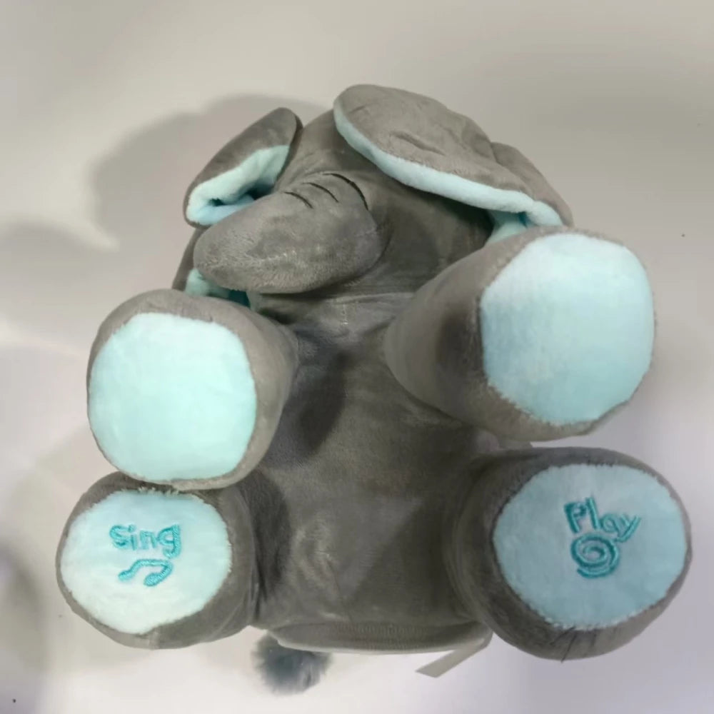 Animated Plush Singing Elephant Toy with Moving Ears - Adorable Stuffed Animal for Babies