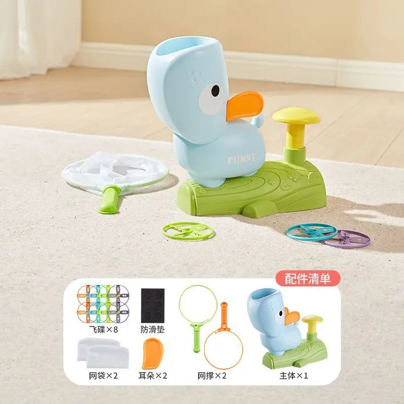 Outdoor Air Disc Launcher for Kids - Flying Disc Game for Toddlers and Family Backyard Fun