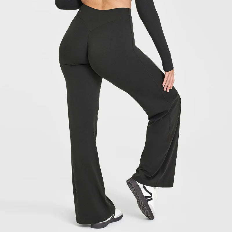 Ultra Soft Butter Fabric Women's Mid-Waist Straight-Leg Yoga Pants for Gym, Pilates, and Running
