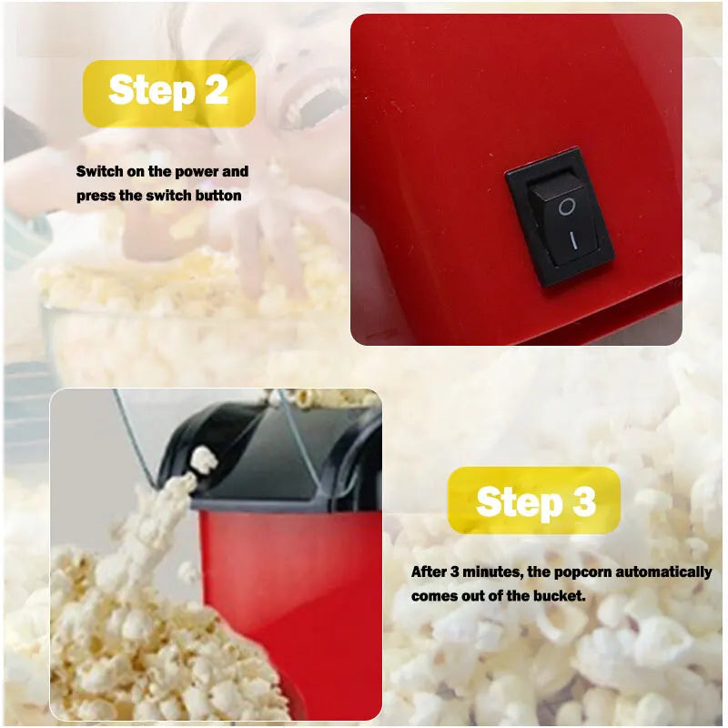 Mini Electric Popcorn Maker - Fully Automatic Home Kitchen Appliance