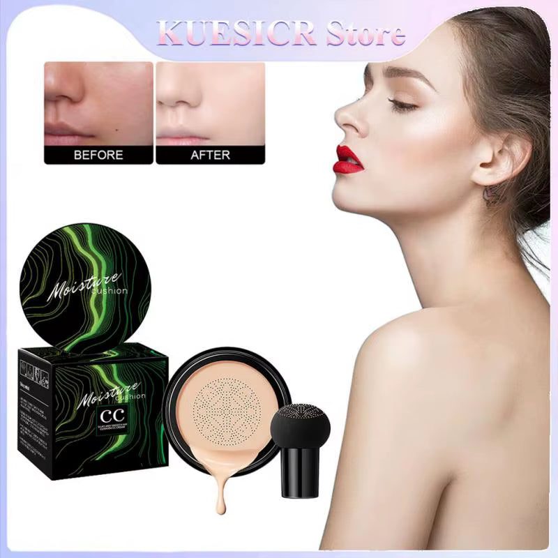 Mushroom Head Air Cushion CC Cream - Natural Moisturizing Foundation and Concealer for Oil-Control and Whitening