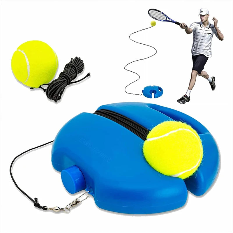 Professional Tennis Training Aid with Heavy-Duty Base and Elastic Rope for Rebound Practice