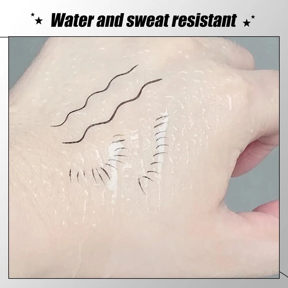 2-in-1 Waterproof and Sweatproof Lower Lash Stamp with Reusable Eyelash Stamp and Individual Liquid Eyeliner Set