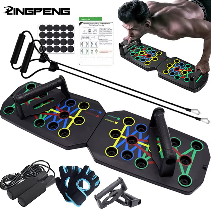 Portable Multifunctional Push-Up Board Set - Foldable Fitness Equipment for Comprehensive Chest, Abdomen, Arms, and Back Training
