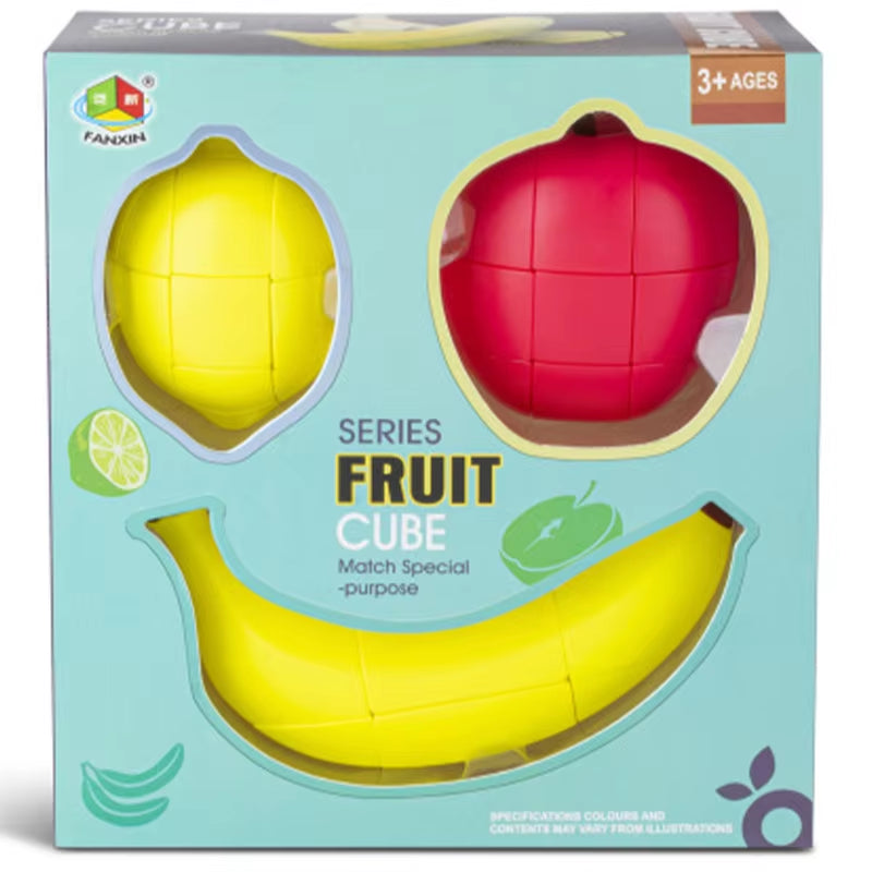 Fanxin Creative Fruit Magic Cube Banana Apple Lemon Orange Pear Peach Early Learning Magic Cube Children'S Gifts