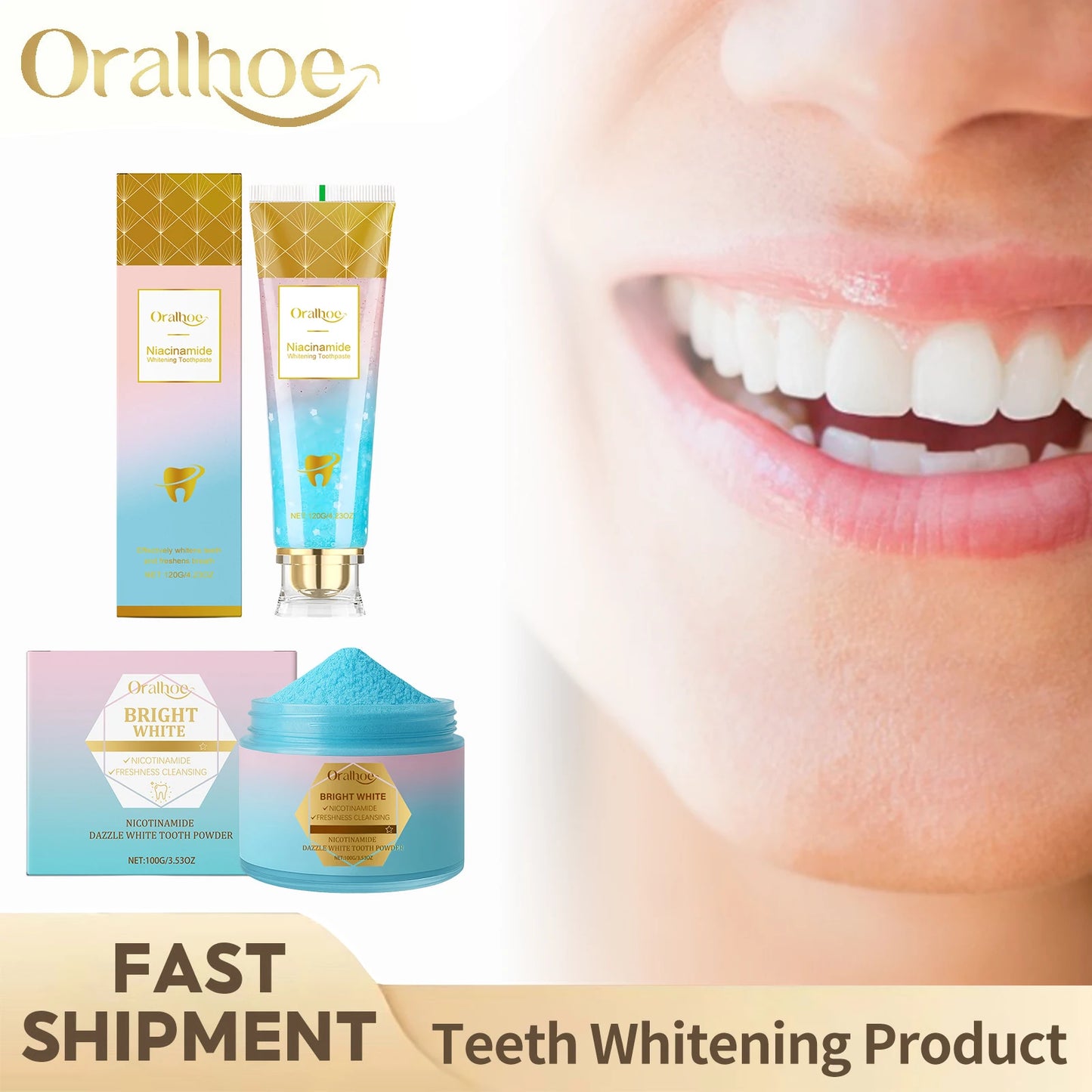 Niacinamide Toothpaste for Plaque Removal, Stain Reduction, Cavity Repair, and Breath Freshening with Lasting Whitening Effects