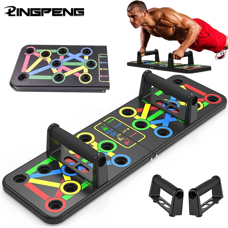 Adjustable Multi-Mode Folding Push-Up Board for Core Muscle Training with Chest, Abdomen, and Back Partition
