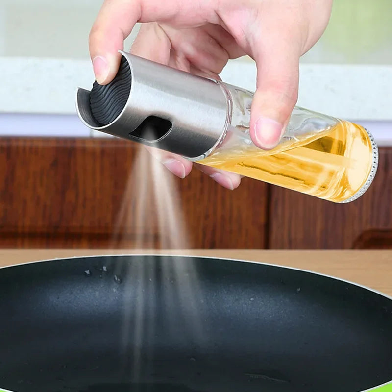 Stainless Steel Olive Oil Sprayer Bottle - Leak-Proof Pump Dispenser for Grilling and Cooking