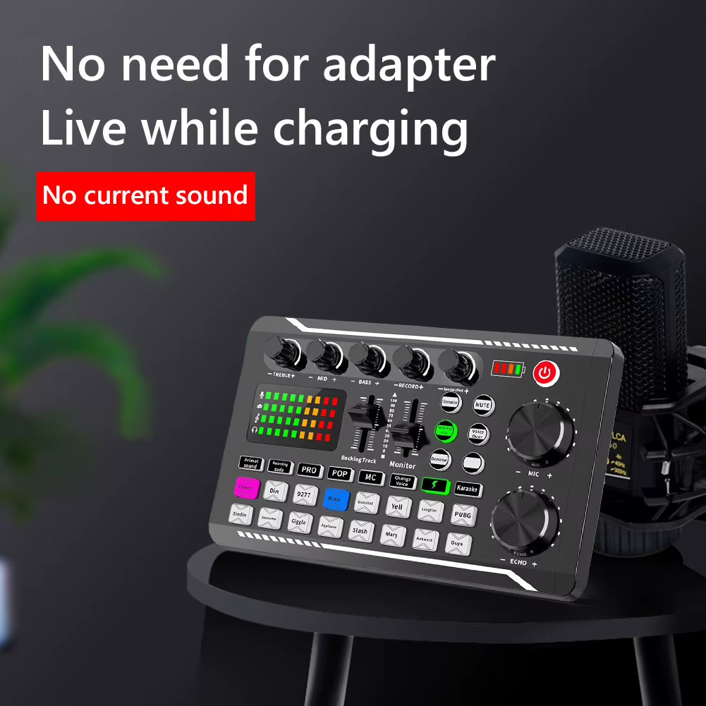 F998 Professional Multifunctional Audio Mixer and Sound Card Kit for Recording and Mixing on Phone and PC
