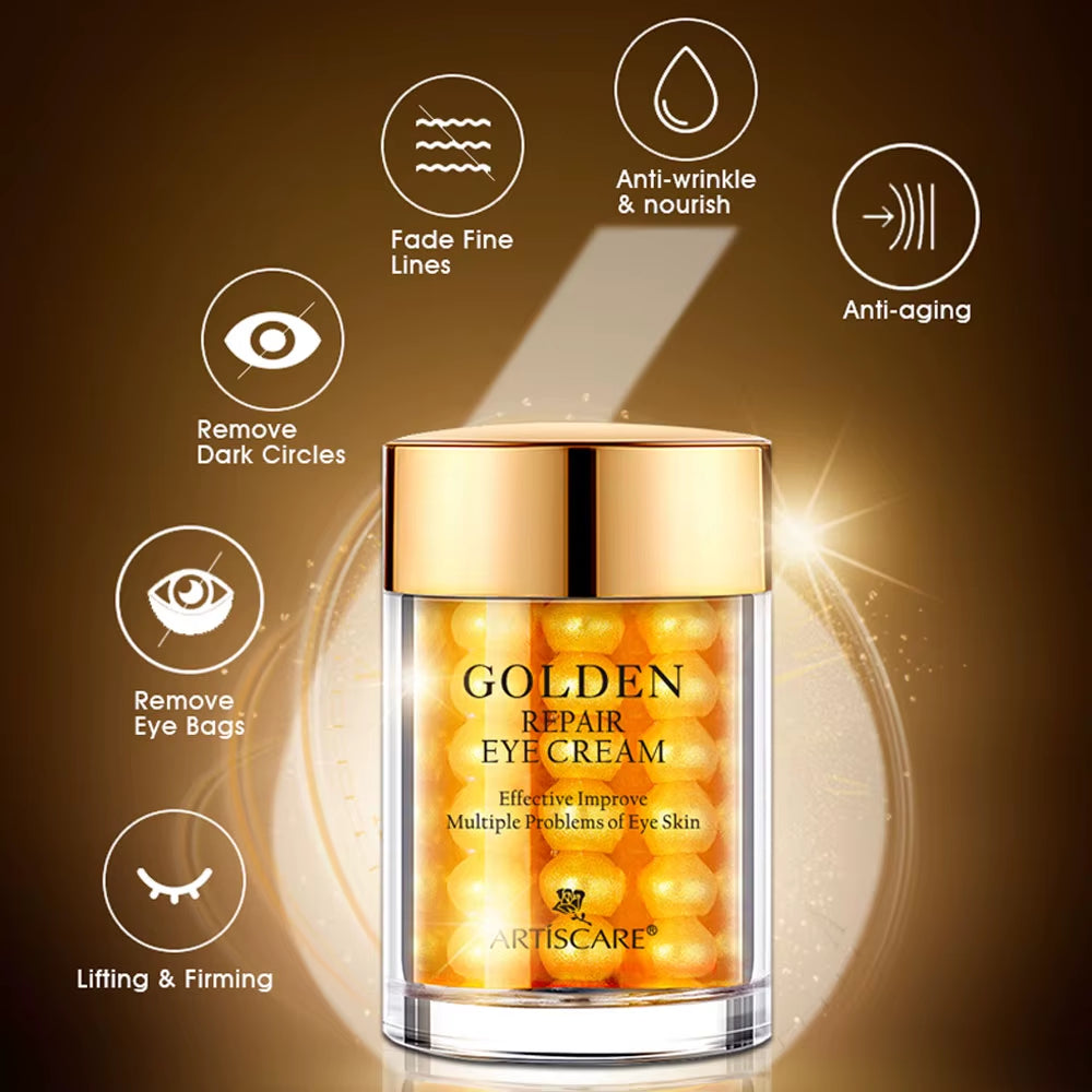24K Gold Skincare Set: Moisturizing Face Cream, Serum, and Dark Circle Essence - Premium Korean Skin Care Products
