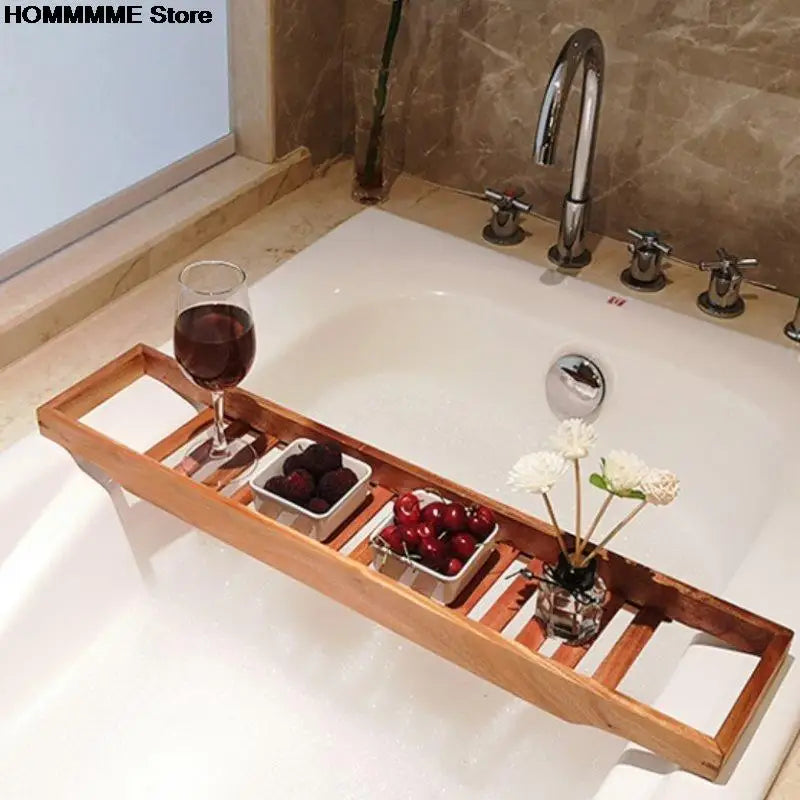 Bamboo Multi-Functional Anti-Skid Bathtub Shelf and Spa Tray