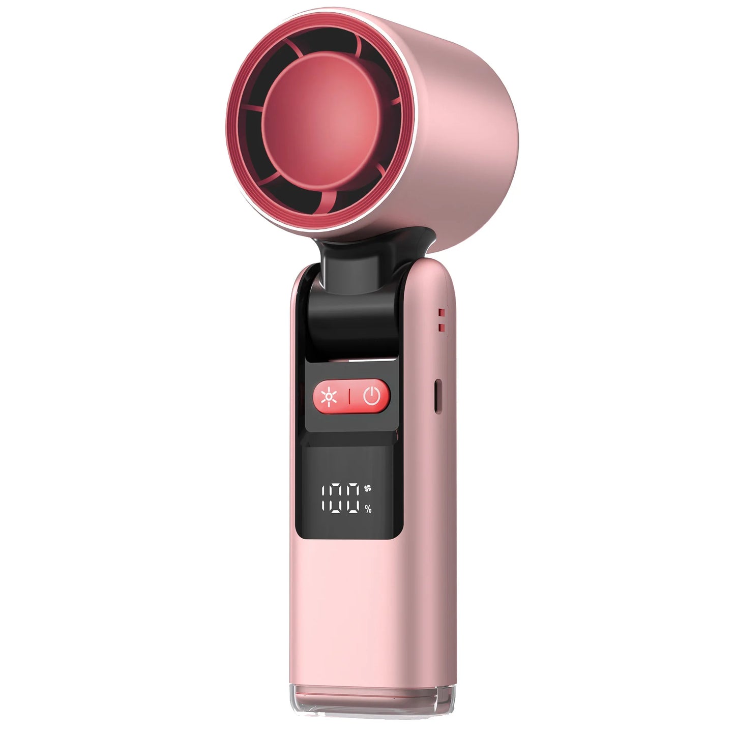 100 Turbos Chilled Ice Sensation Mini Turbo Speed Fan with USB Power and Digital Display for Outdoor Camping, Office, and Dorm Use