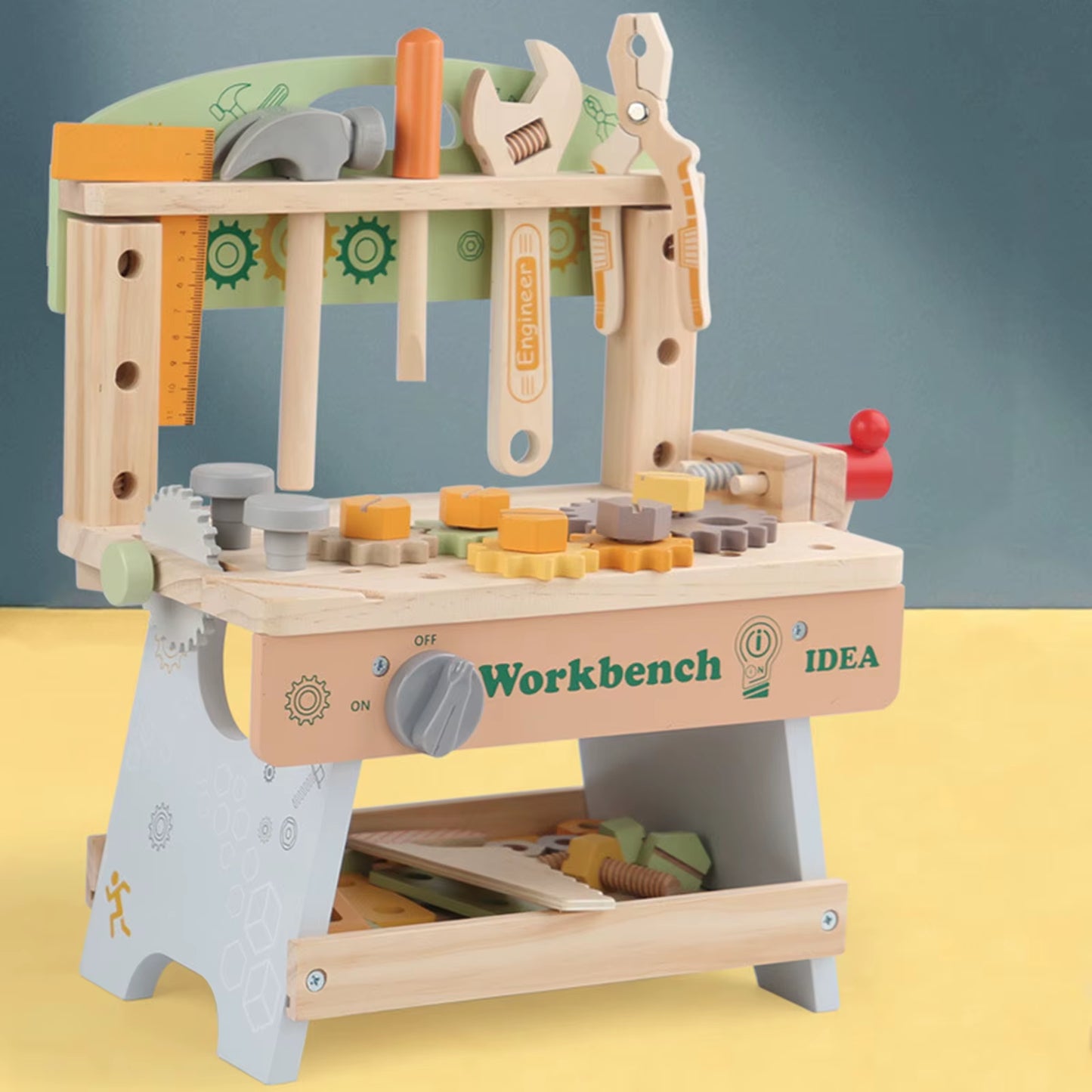 Multifunctional Wooden Tool Bench Play Set for Children Aged 3-5 - Ideal DIY Repair Kit for Boys and Girls