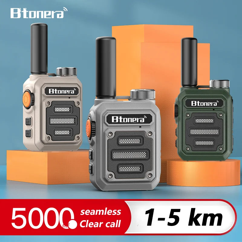 BT-330 Mini PMR 446 Two-Way Radio Walkie Talkie with USB Port - Portable Dual PTT Communication Device for Hunting and Cafés