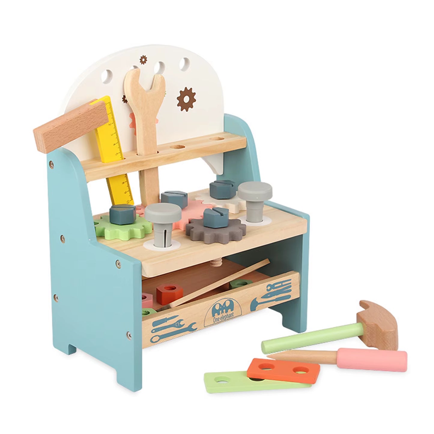 Multifunctional Wooden Tool Bench Play Set for Children Aged 3-5 - Ideal DIY Repair Kit for Boys and Girls