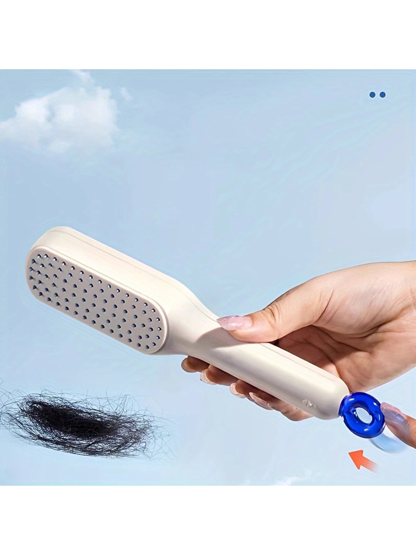 Self-Cleaning Anti-Static Retractable Hair Comb with Massage Function and Safety Airbag Design