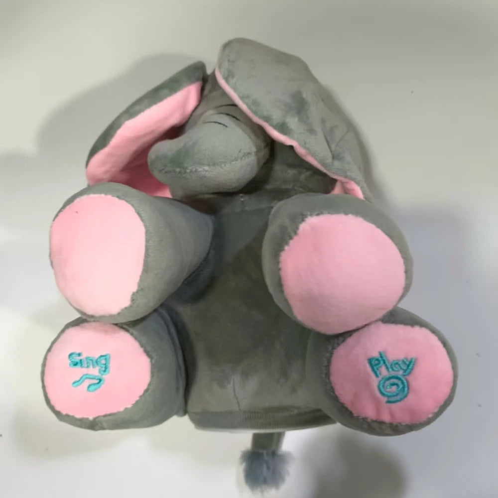 Animated Plush Singing Elephant Toy with Moving Ears - Adorable Stuffed Animal for Babies
