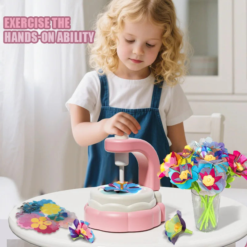 Fabric Flower Bouquet DIY Craft Kit for Kids - Handmade Floral Toys for Girls, Perfect Christmas or Birthday Gift