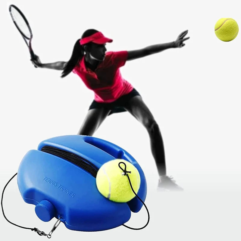 Professional Tennis Training Aid with Heavy-Duty Base and Elastic Rope for Rebound Practice
