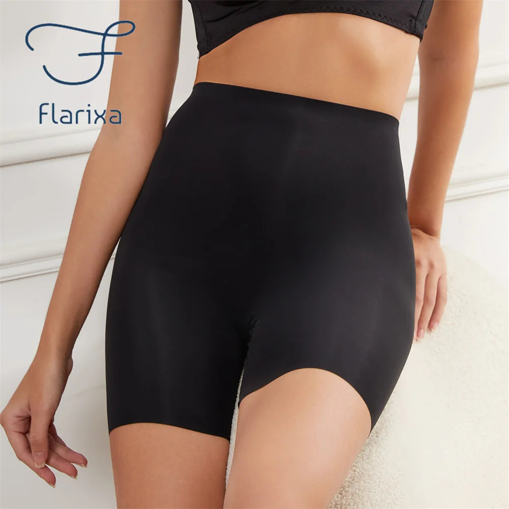 Seamless High-Waist Tummy Control Boyshorts for Women - Ice Silk Hip Lift Underwear